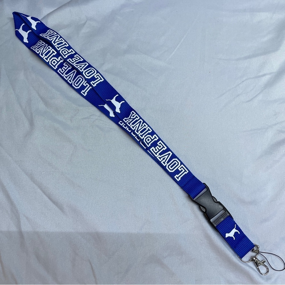 Pink by Victoria secret lanyards blue and white